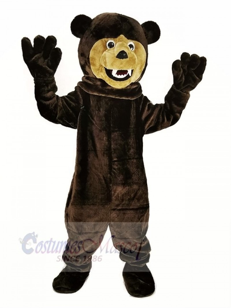 Dark Brown Grizzly Bear Mascot Costume Animal