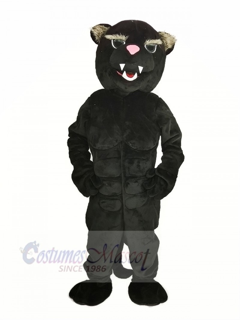 Black Muscle Panther Mascot Costume