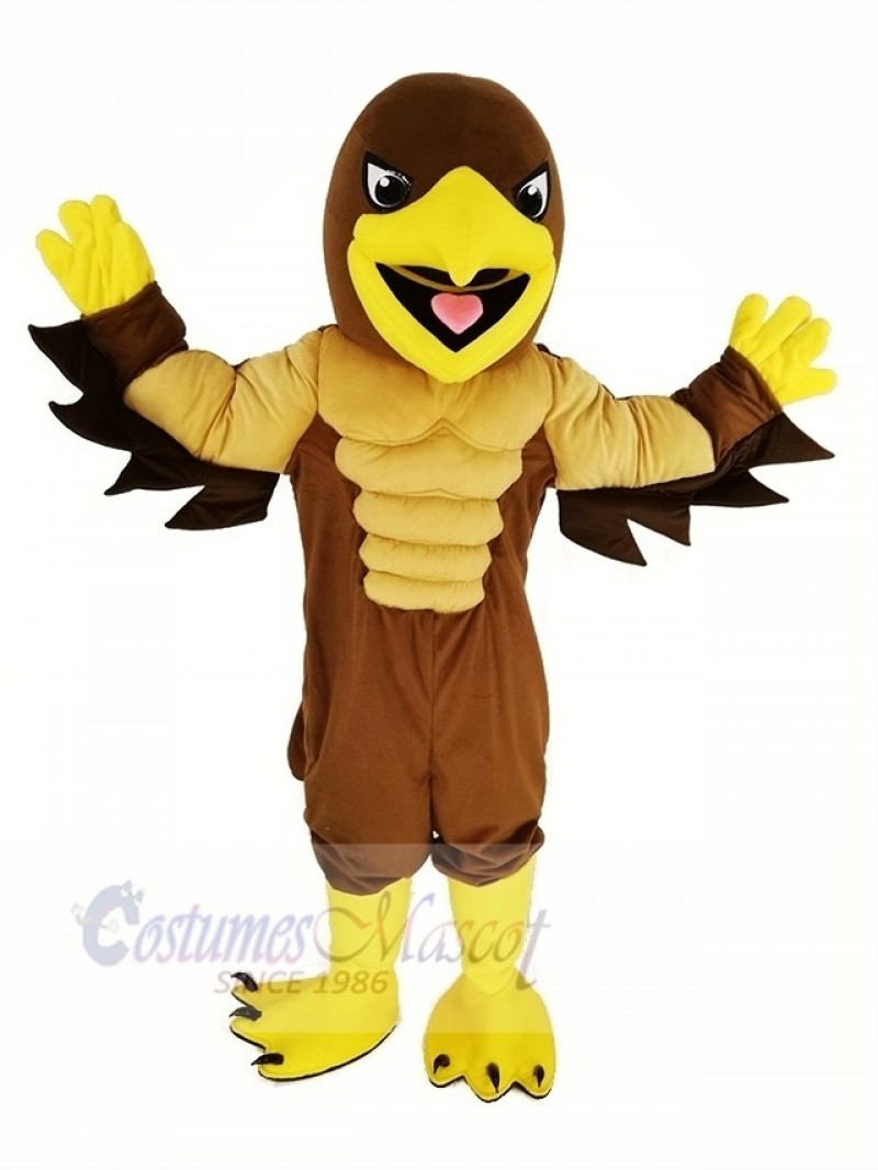 Brown Muscle Mighty Golden Eagle Mascot Costume Animal
