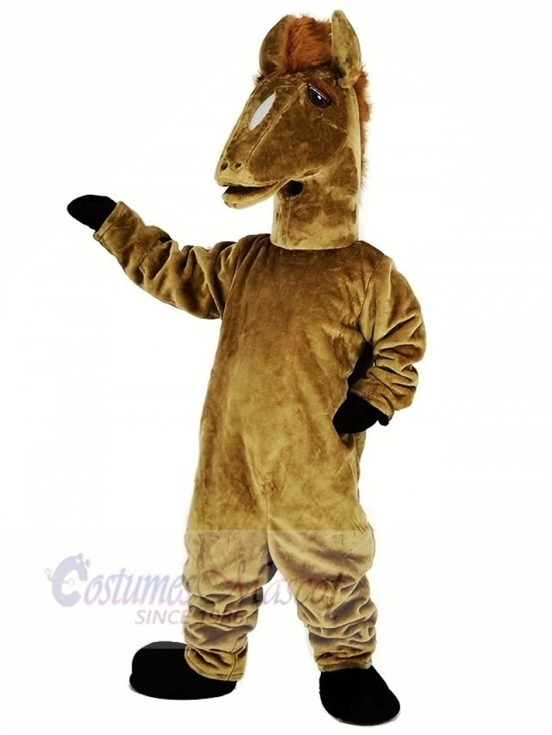 Brown Mustang Mascot Costume Animal	