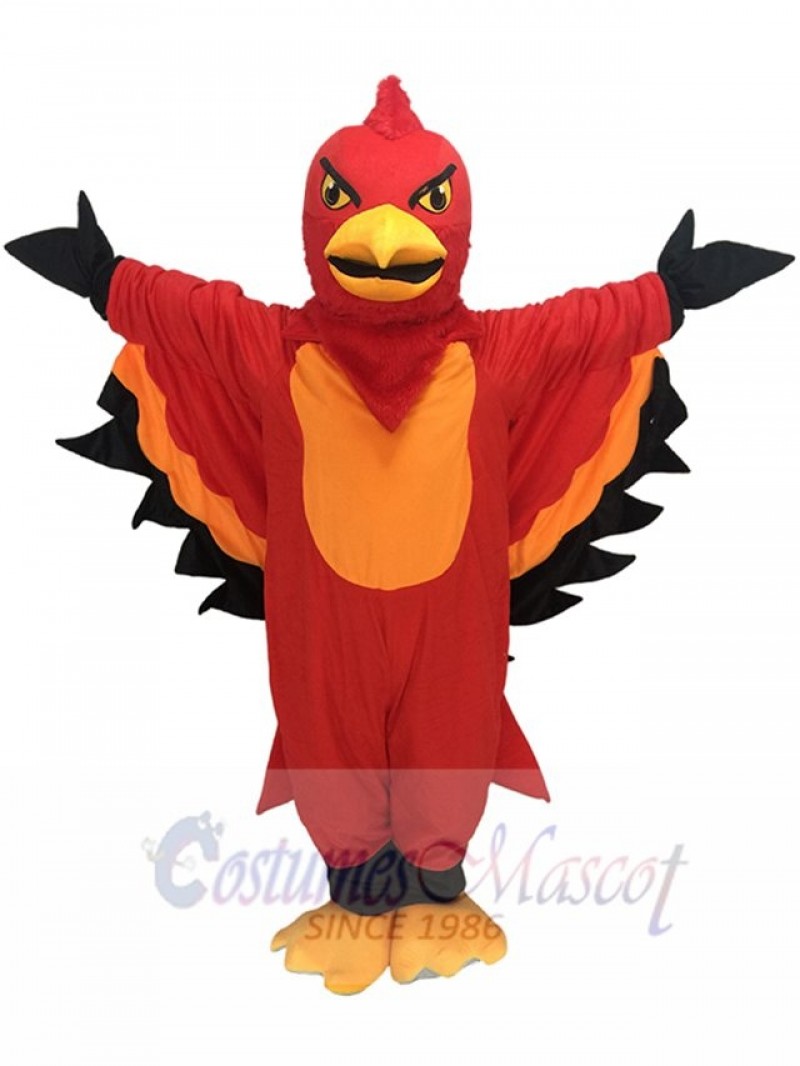 Cute Red and Orange Thunderbird Mascot Costume