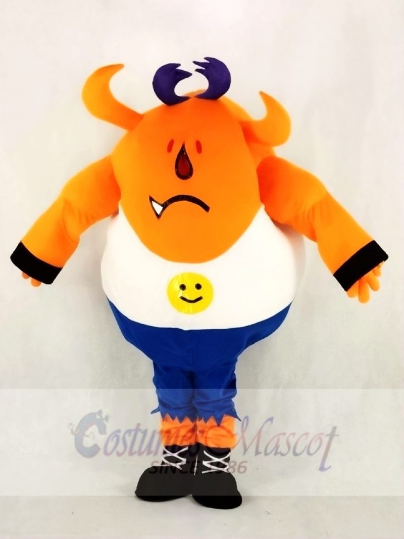 Orange Monster with Long Ears Mascot Costume School