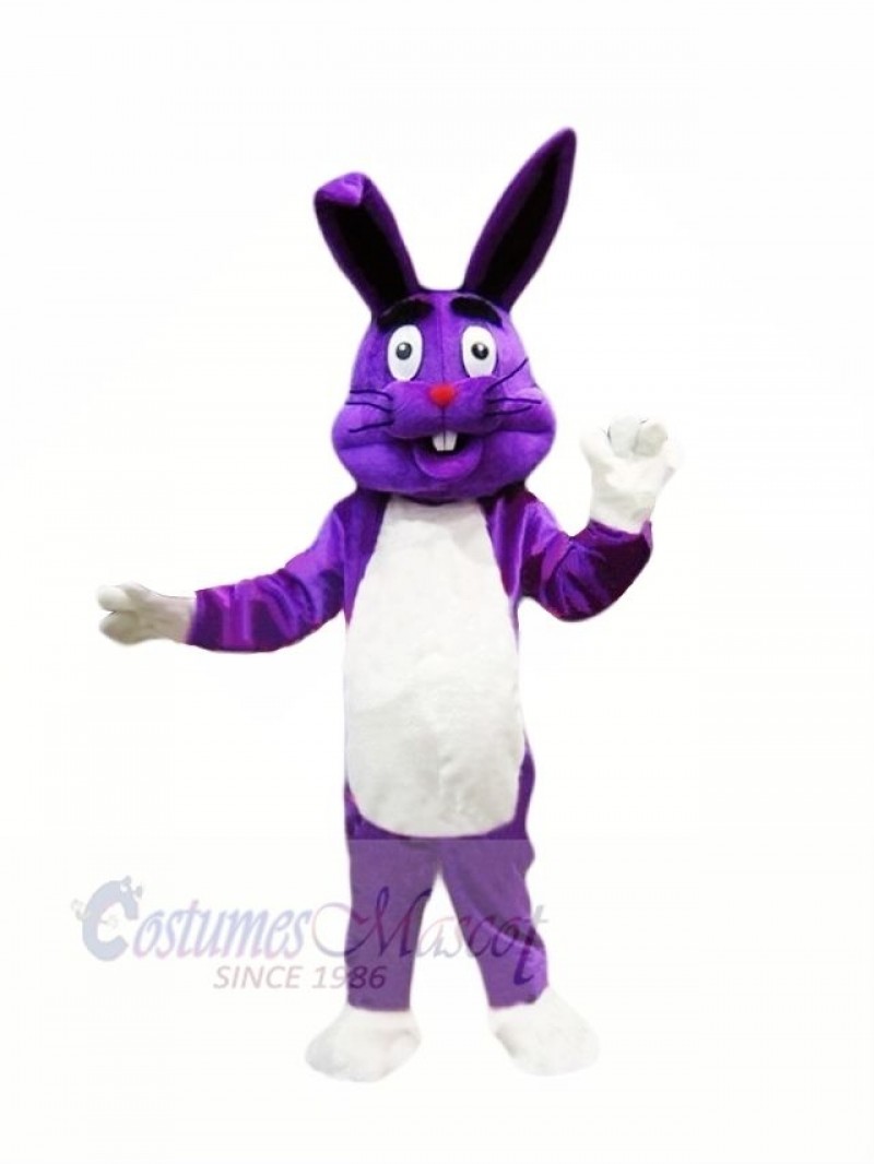 Purple Easter Bunny Mascot Costumes Cartoon
