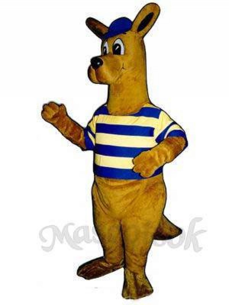 Rugby Roo kangaroo with Cap & Shirt Mascot Costume