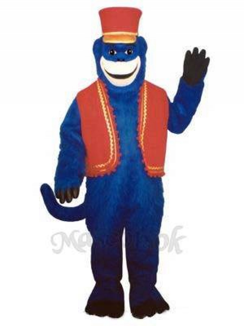 Blue Monkey with Vest & Hat Mascot Costume