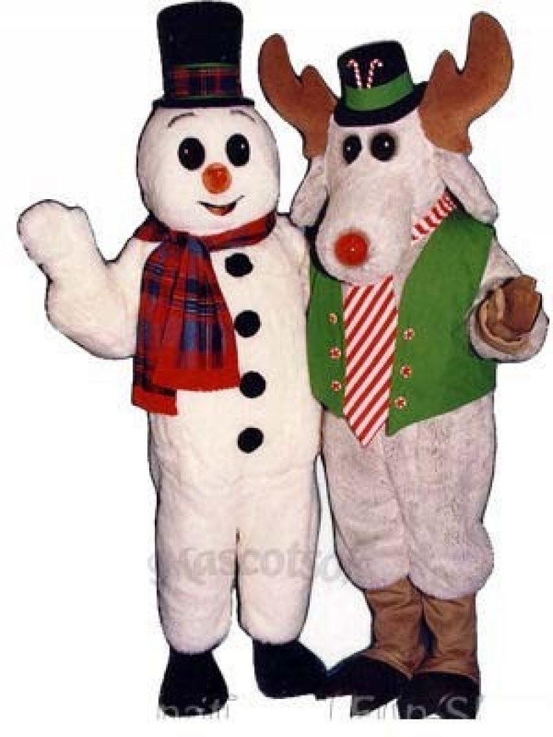 Peppermint Moose with Lite-up Nose Christmas Mascot Costume