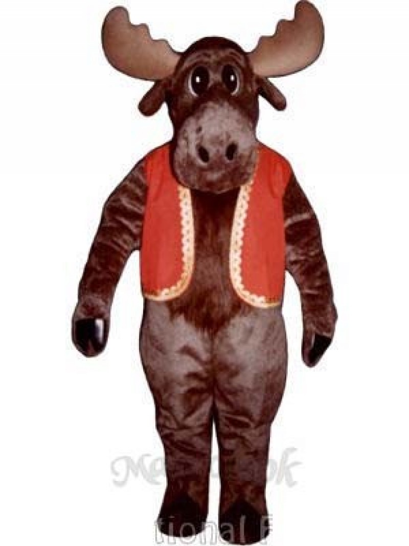 Milton Moose with Christmas Vest Mascot Costume