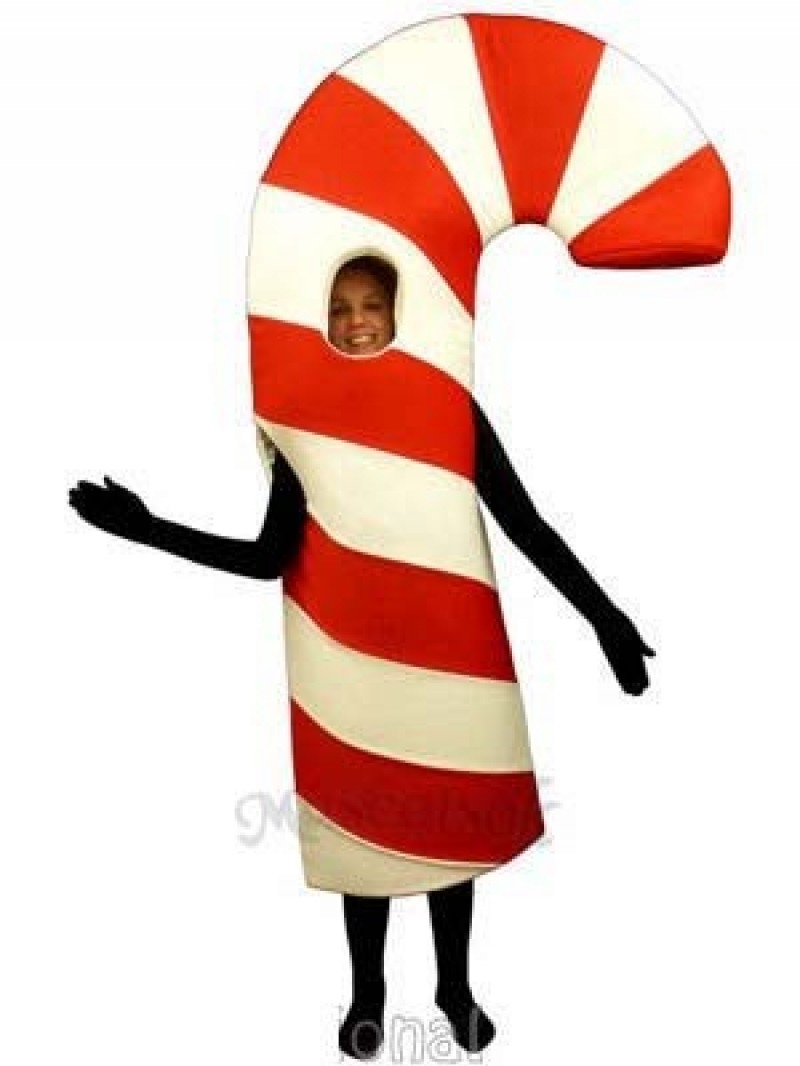 Open Face Candy Cane Mascot Costume