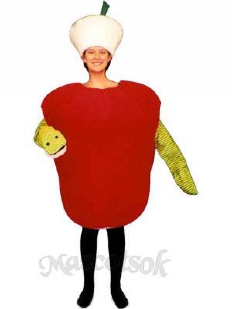 Wormy Apple Mascot Costume