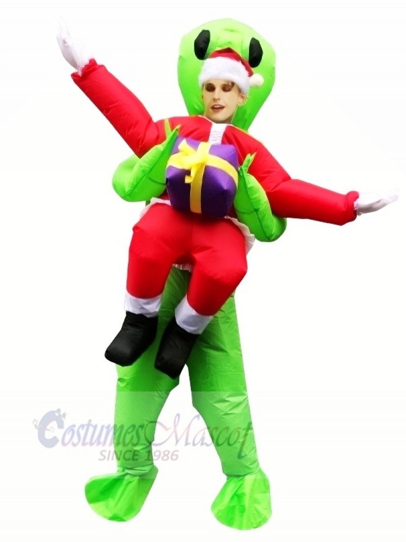 Inflatable Carry Me Christmas Santa Claus Green Alien ET Party Costume
