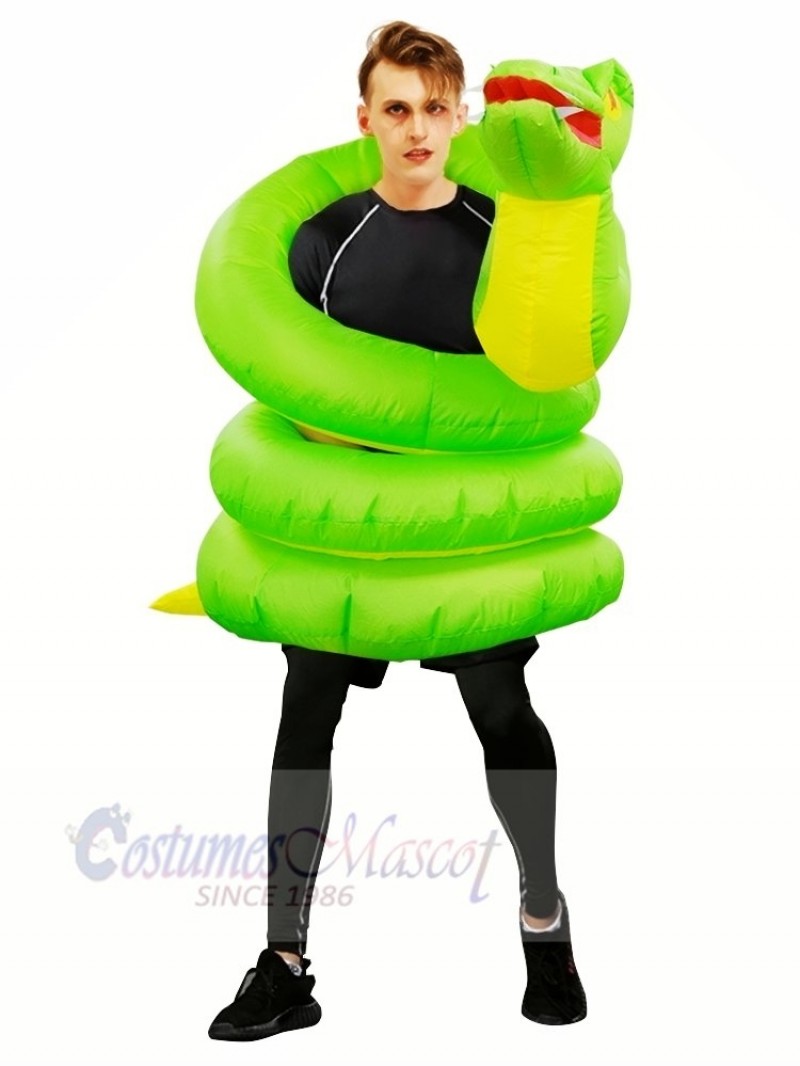 Inflatable Green Snake Boa Python Costume Halloween Christmas for Adults