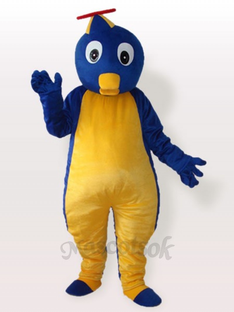 Blue Penguin in Flying Hat Adult Mascot Costume