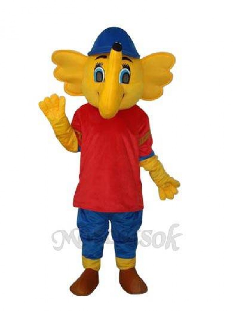 Yellow Big Elephant Mascot Adult Costume