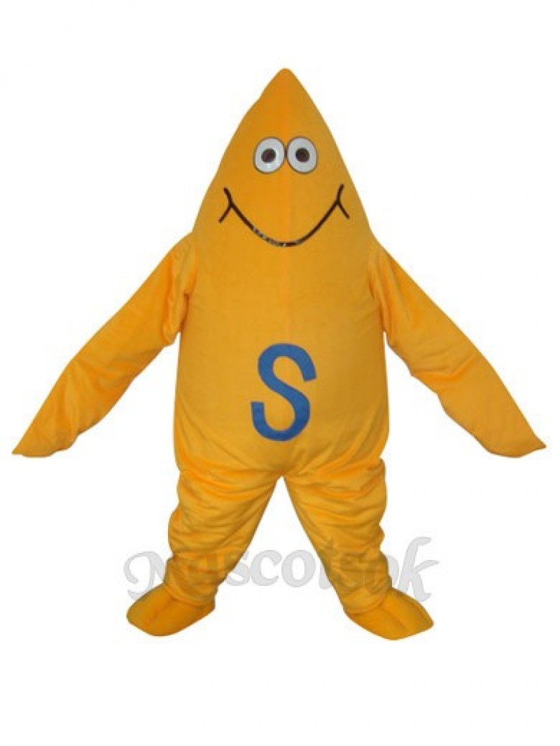 Yellow Starfish Short Plush Adult Mascot Costume