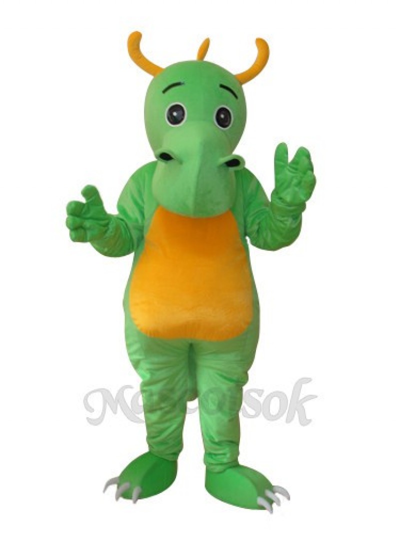 Big Nose Horned Green Dinosaur Mascot Adult Costume