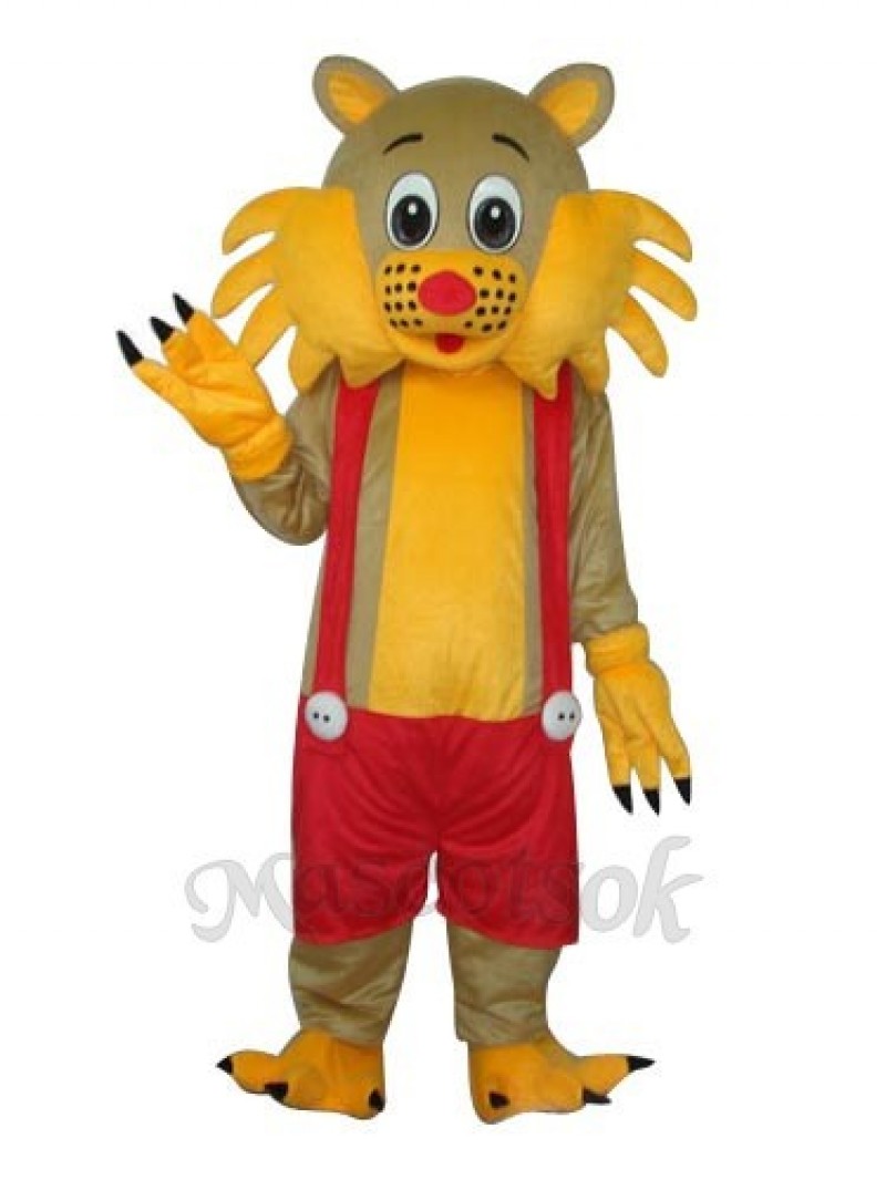 Yellow Face Cat Adult Mascot Costume