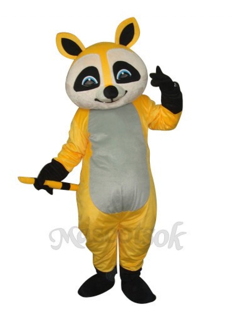 Yellow Raccoon Mascot Adult Costume