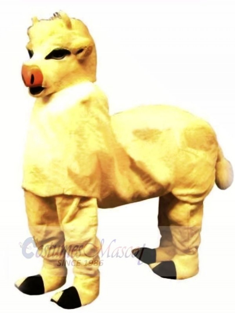 Cute Yellow New 2 Person Cow Mascot Costume