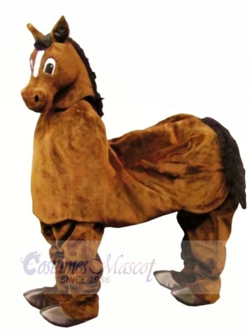 Cute Brown New 2 Person Horse Mascot Costume