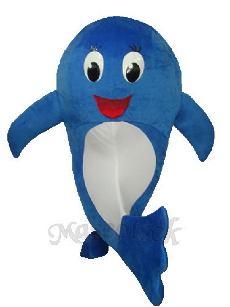 2nd Version of Blue Dolphin Mascot Adult Costume