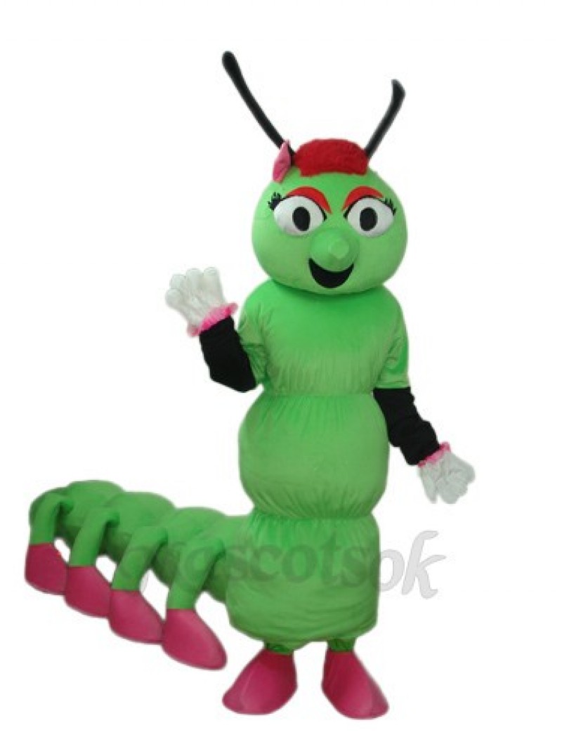 Greeen Worm with Long Tail  Mascot Adult Costume