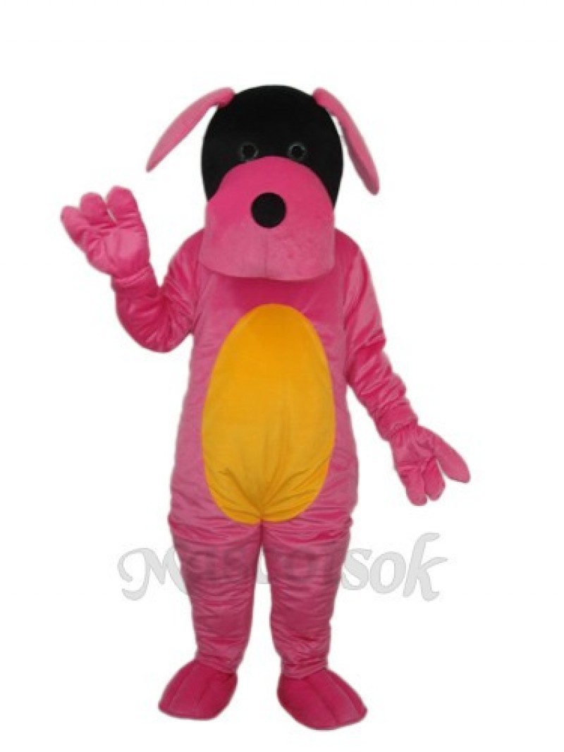 Pink Dog Mascot Adult Costume