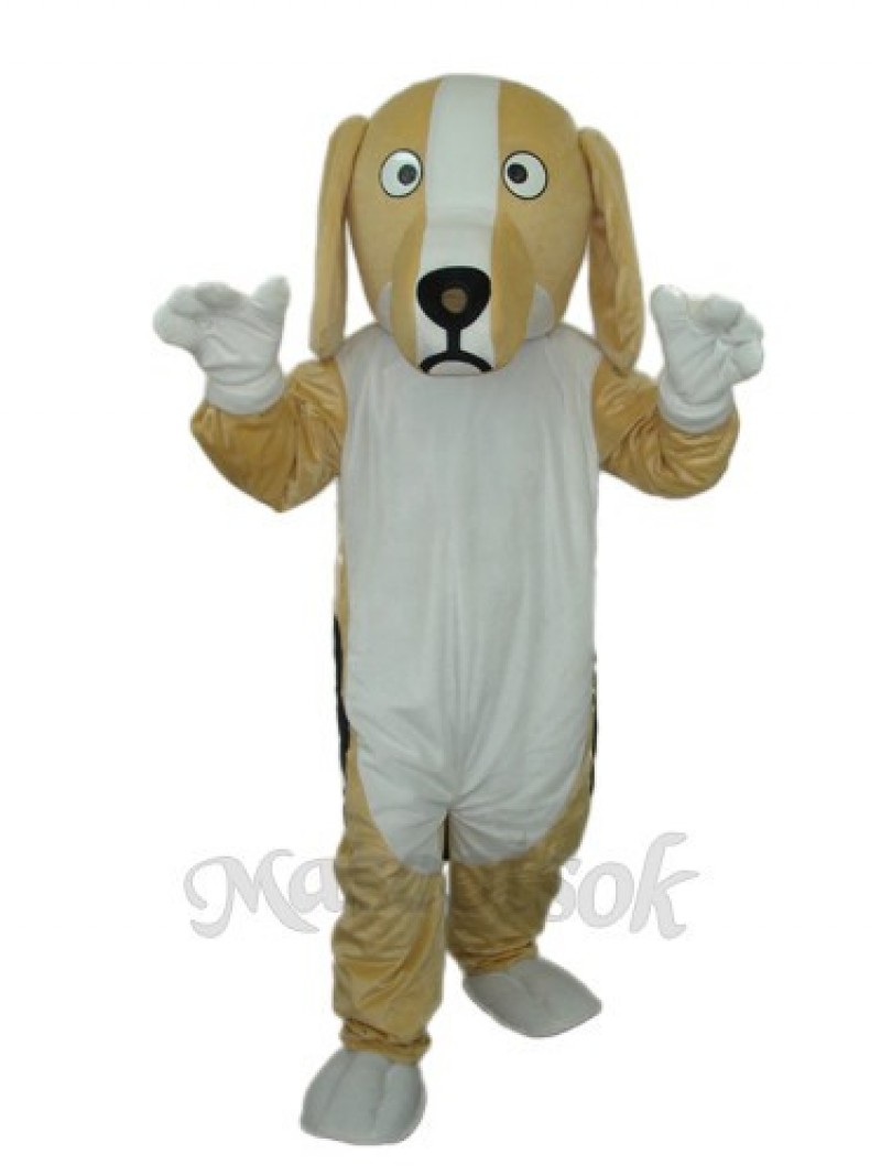 Khaki and White Dog Mascot Adult Costume