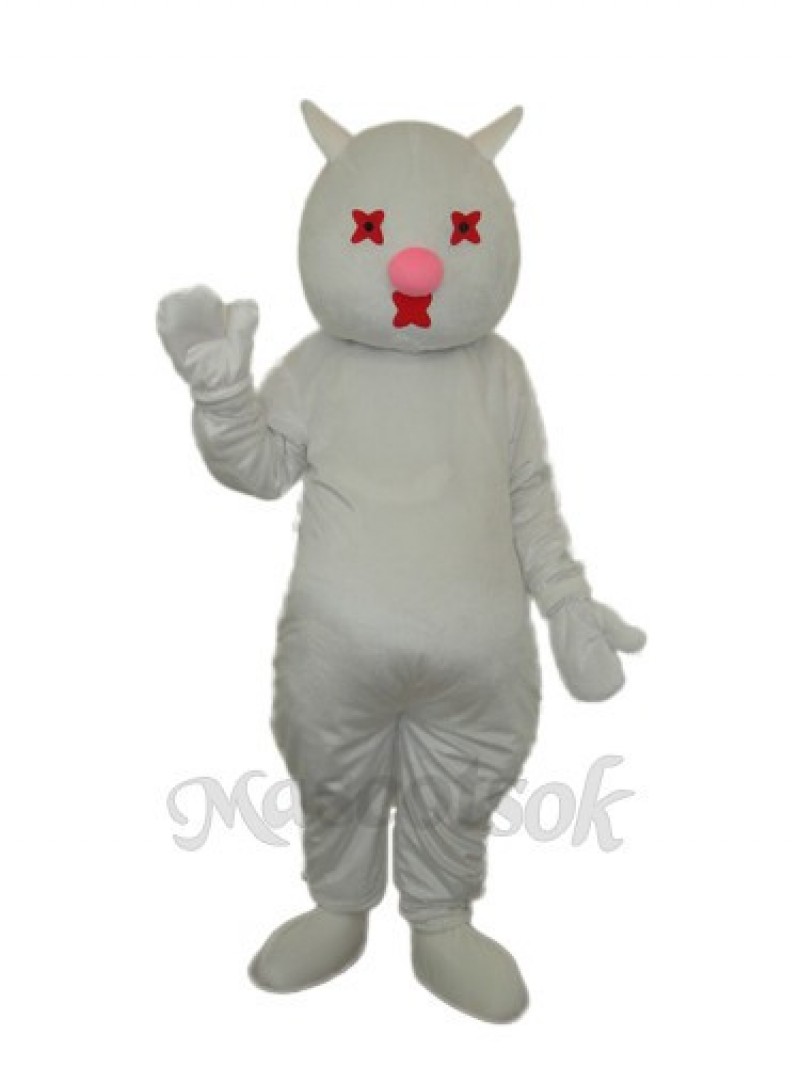 White Cat Mascot Adult Costume