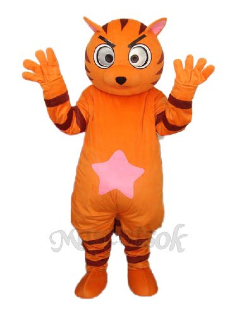 Orange Star Cat Mascot Adult Costume