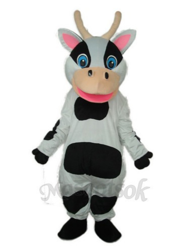 Black Dot Cow Mascot Adult Costume