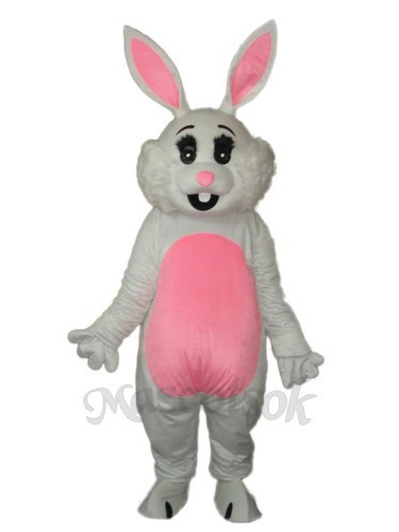 Easter Pink Ears Rabbit Mascot Adult Costume