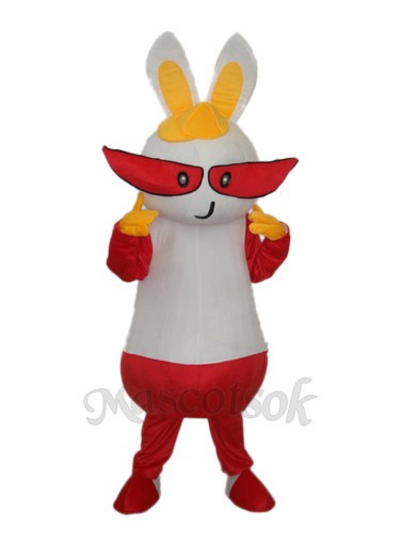 Easter Yellow Hat Rabbit Mascot Adult Costume