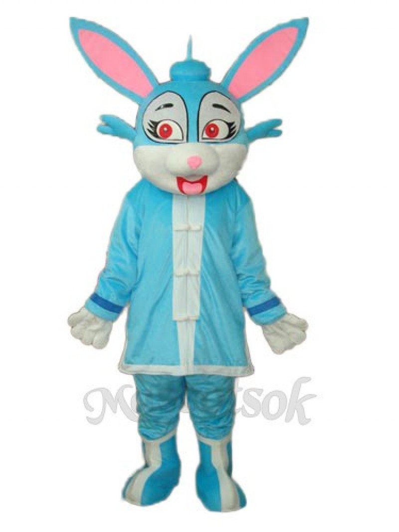 Easter Blue Rabbit in Padded Coat  Mascot Adult Costume
