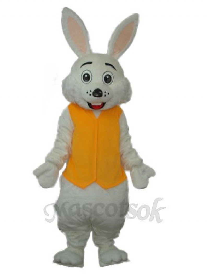Easter Yellow Vest Rabbit Mascot Adult Costume