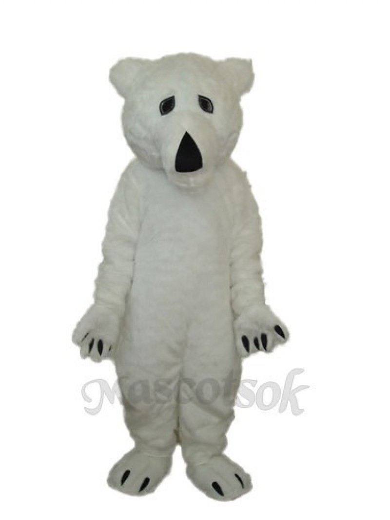 Long Wool Polar Bear Mascot Adult Costume