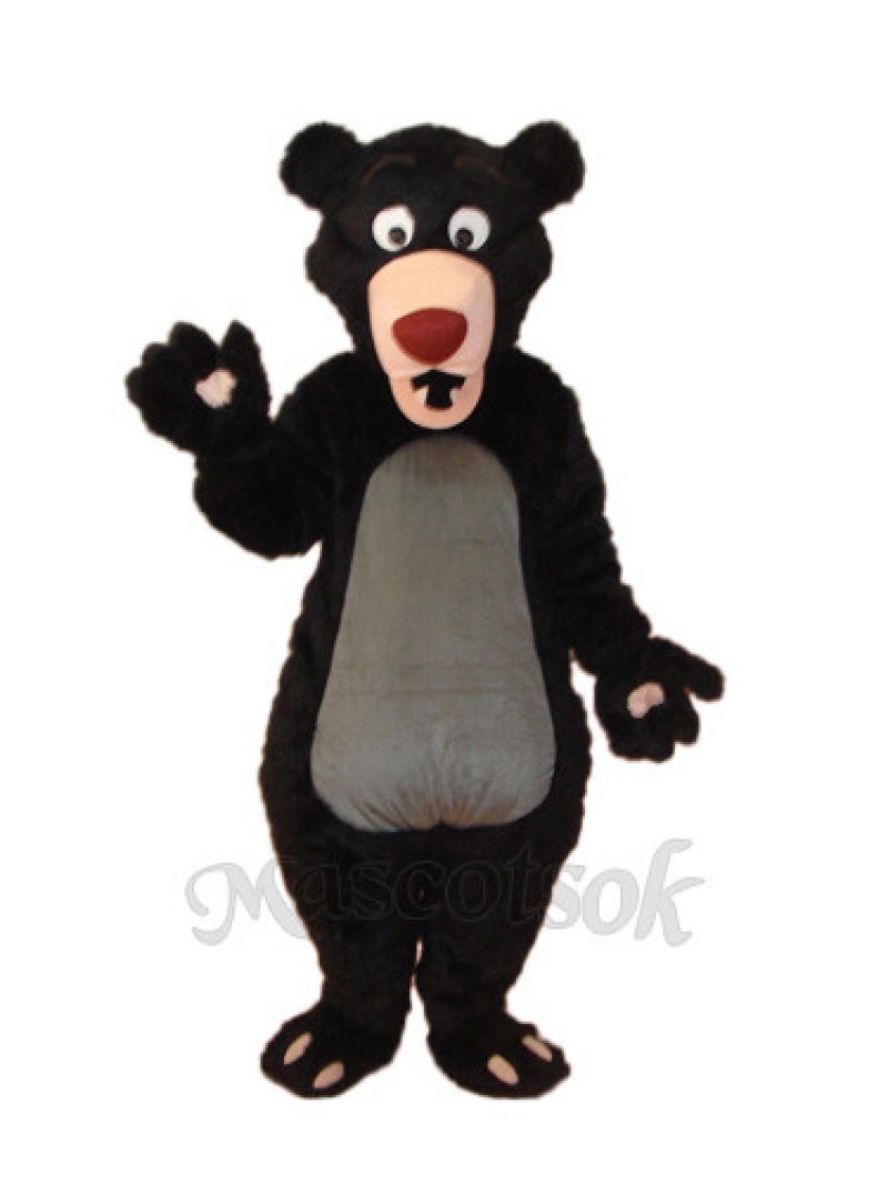 Long-haired Black Bear Mascot Adult Costume