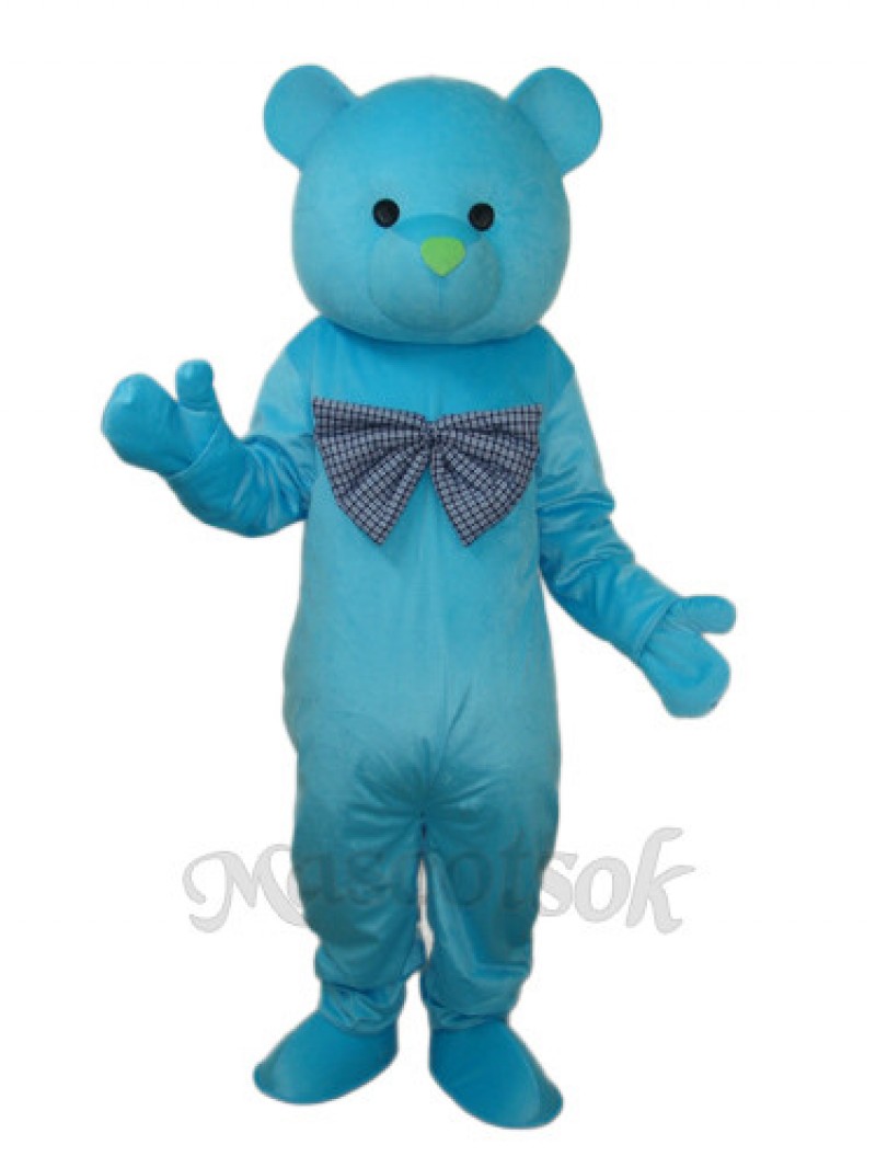 Happy Blue Bear Mascot Adult Costume