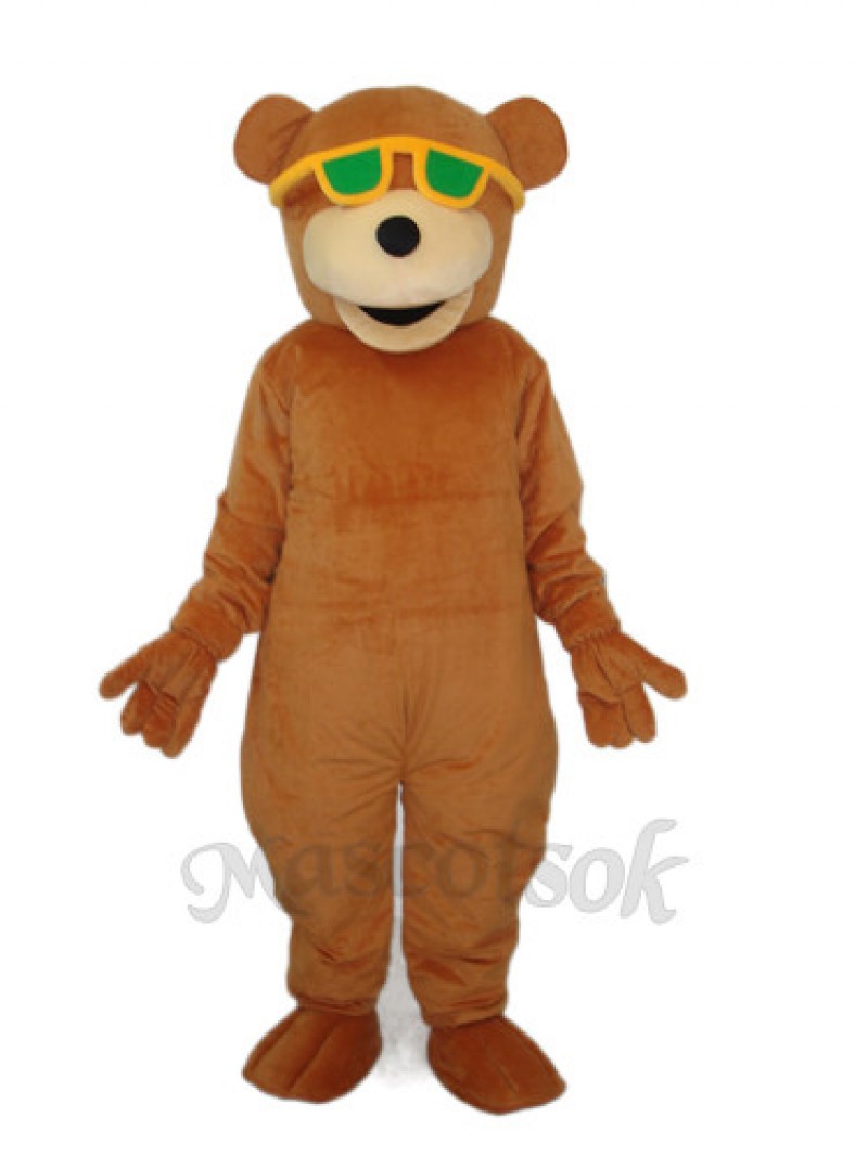 Bear with Green Sunglasses Mascot Adult Costume