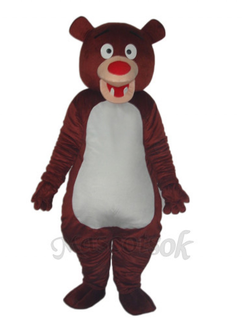 Brown Bear Blue Mascot Adult Costume