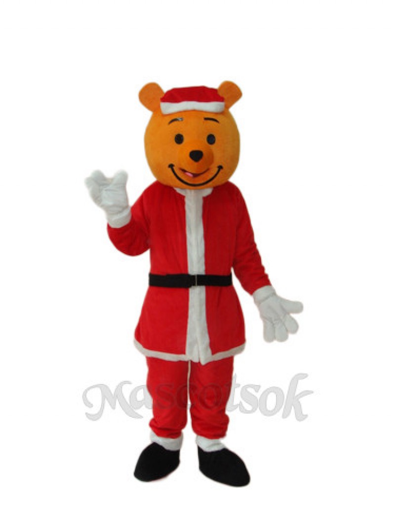 Yellow Christmas Bear Mascot Adult Costume