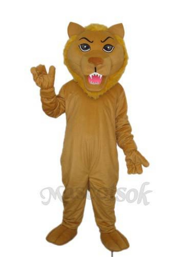 Old Brown Lion Mascot Adult Costume