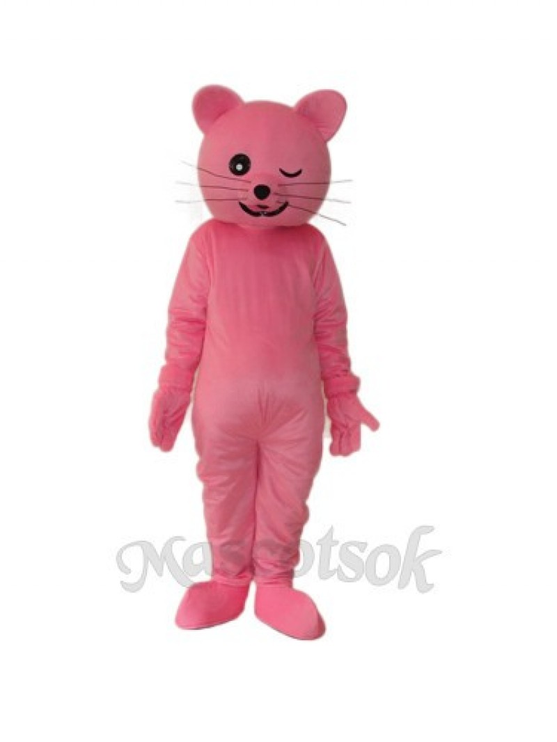 Pink Cat Mascot Adult Costume