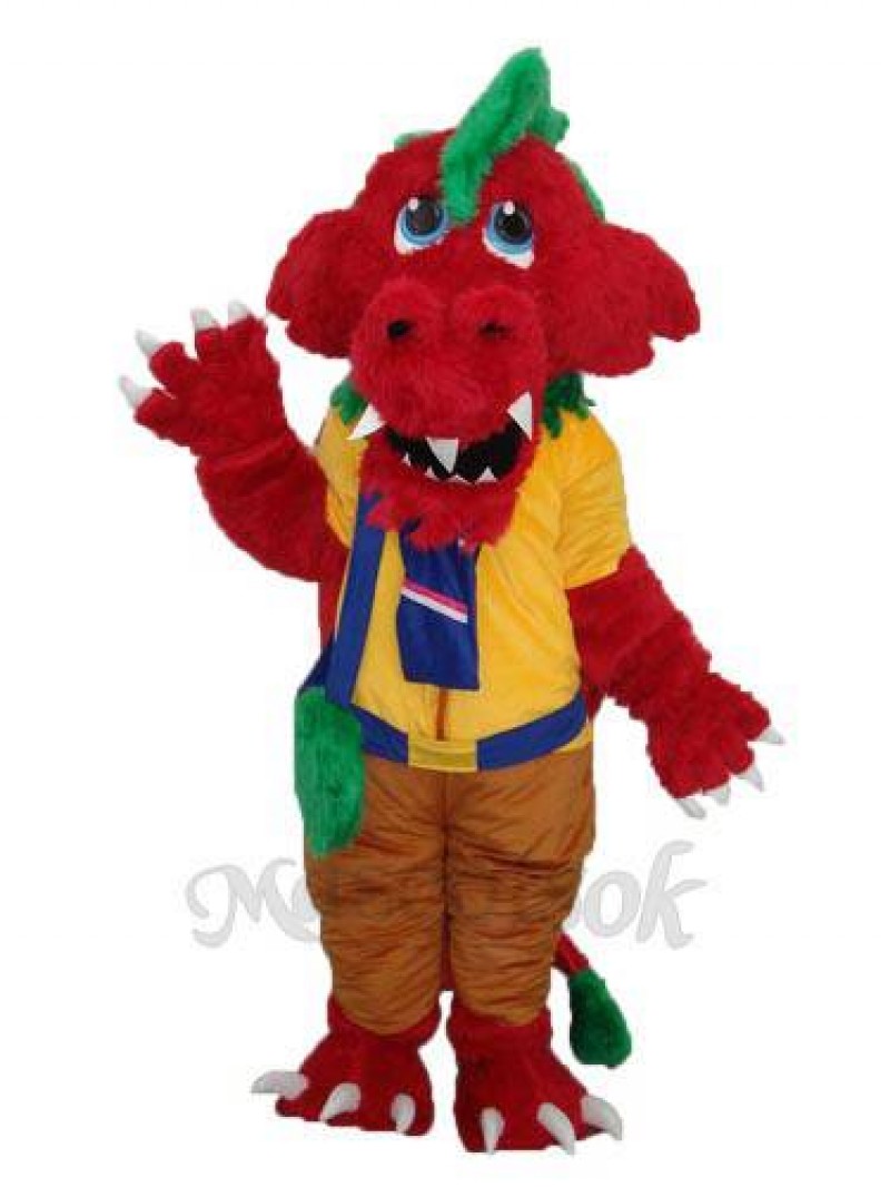 Red Dragon with Bag Plush Mascot Adult Costume