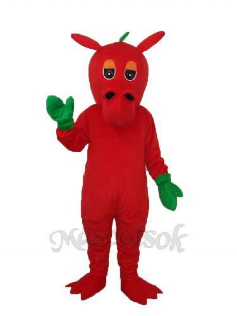 Flower Red  Dragon Mascot Adult Costume