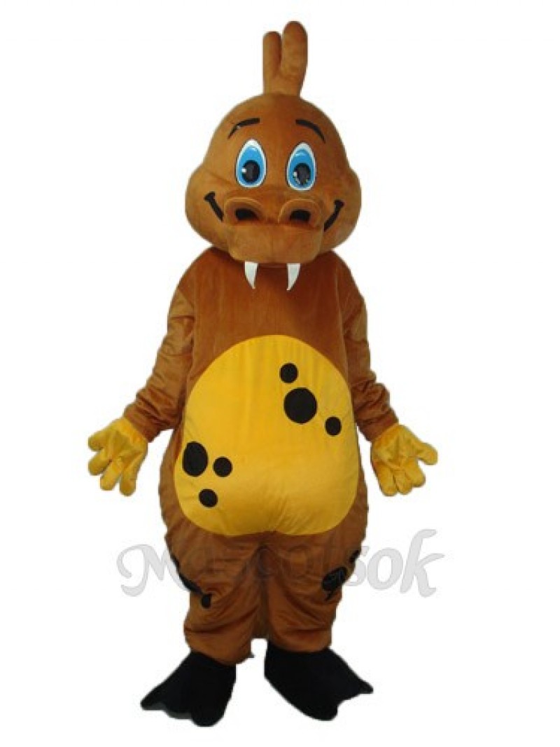 Golden Brown Dinosaur Mascot Adult Costume