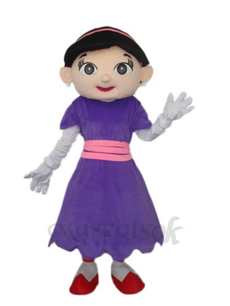 Purple Skirt Girl Mascot Adult Costume