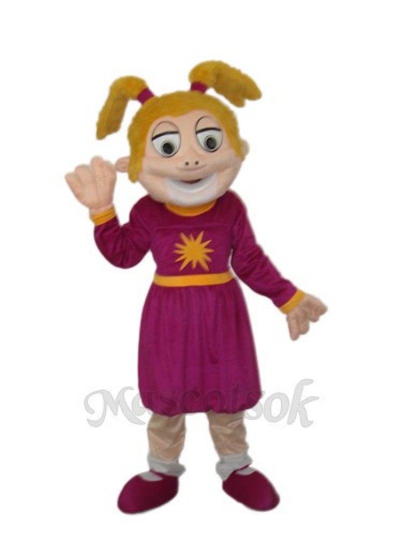 Laughing Girl Mascot Adult Costume