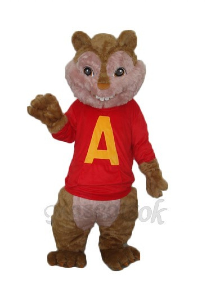 Alvin Chipmunk Mascot Adult Costume .