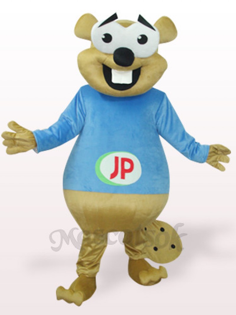 Blue Bear With Big Teeth Plush Adult Mascot Costume