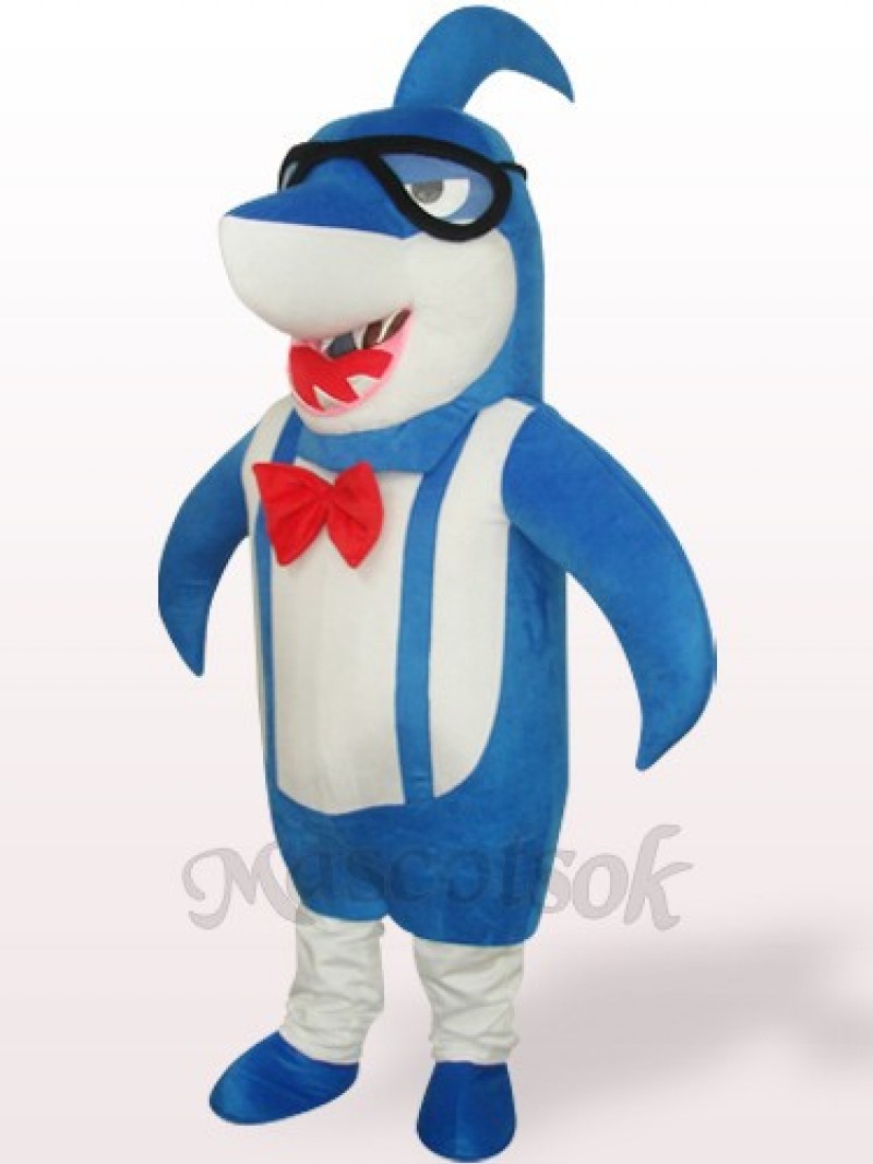 Blue Big Head Shark Plush Adult Mascot Costume